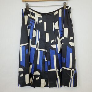 Lauren Ralph Lauren Skirt‎ Womens Size 8 Petite Silk Knee Length Pleated A-Line